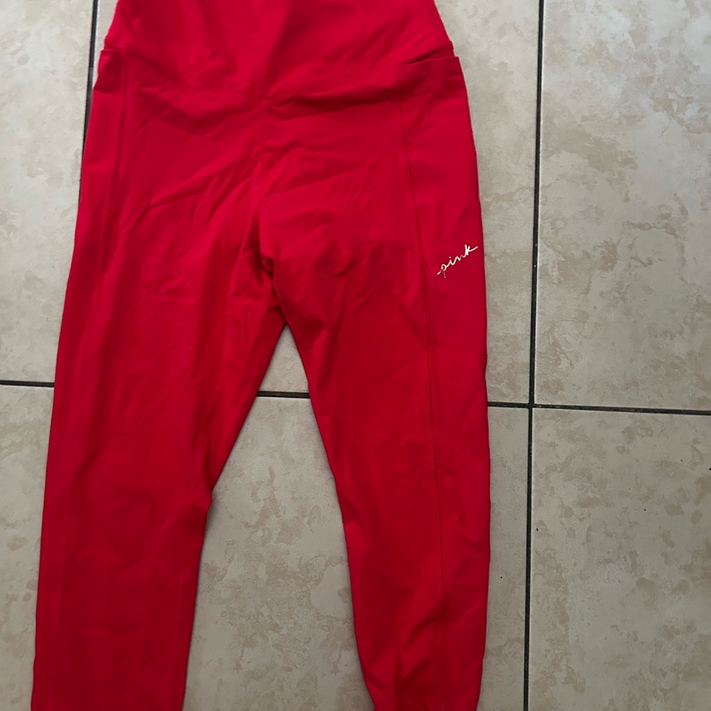 PINK Victoria's Secret Red Leggings